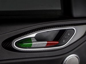 Alfa Romeo Giulia Interior Door Handle Trim Set - Carbon Fiber - Italian Theme